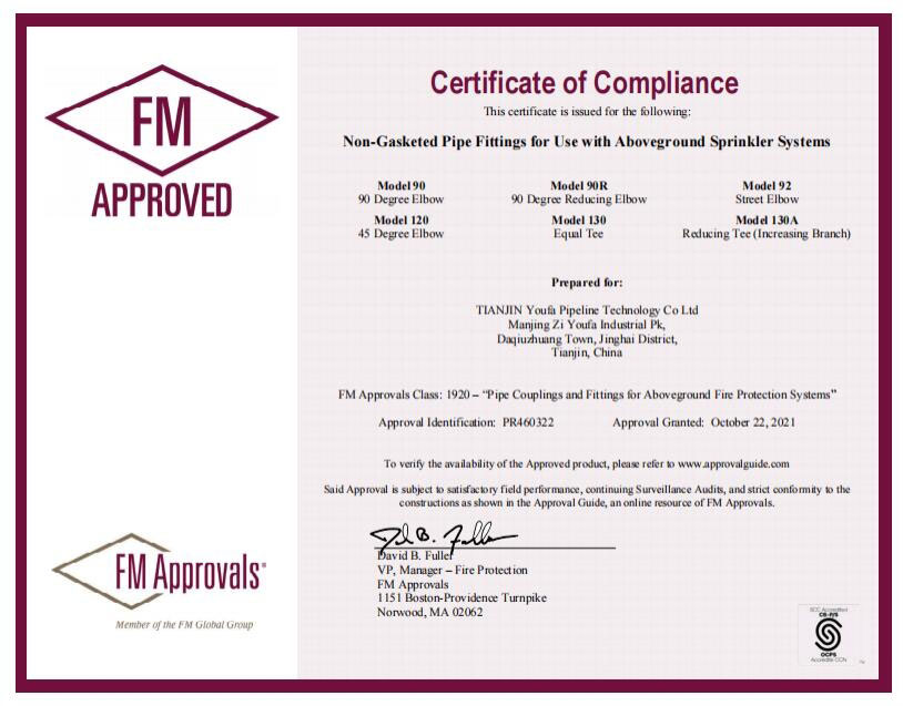 Fm Certificates For Pipe Fitting